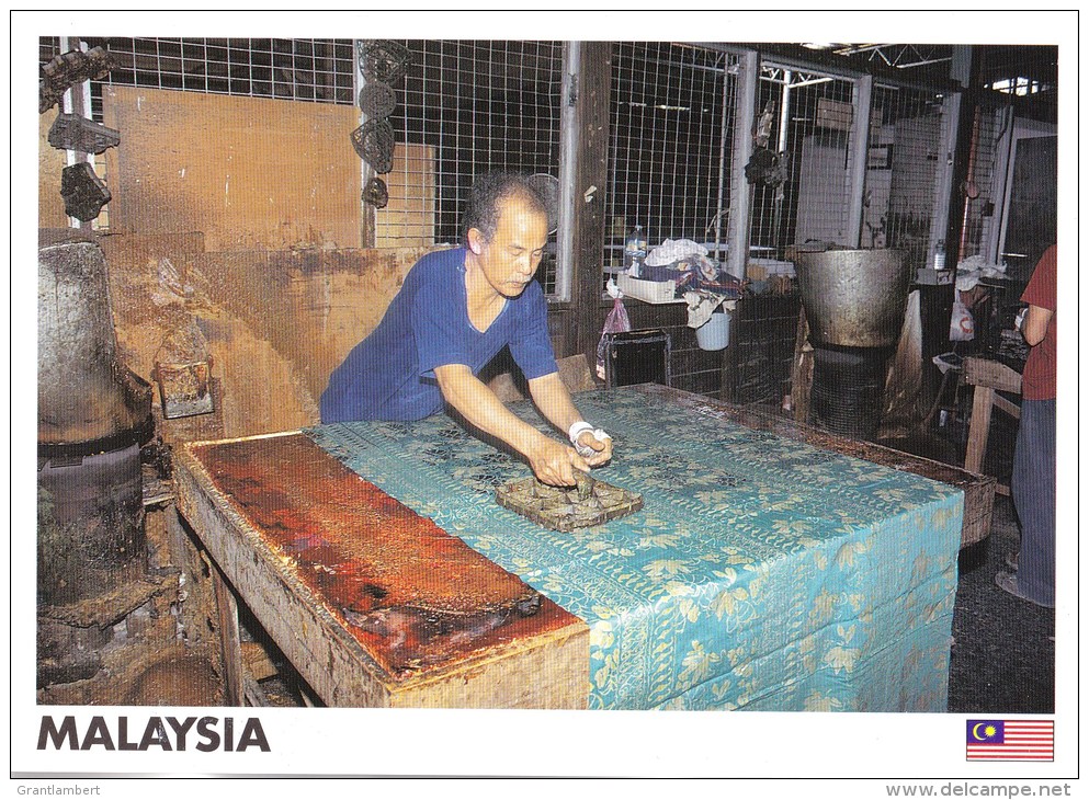 Batik Printer, Traditional Craftsman, Malaysia - Yacine 21285 Unused, 17 X 12 Cm - Malaysia