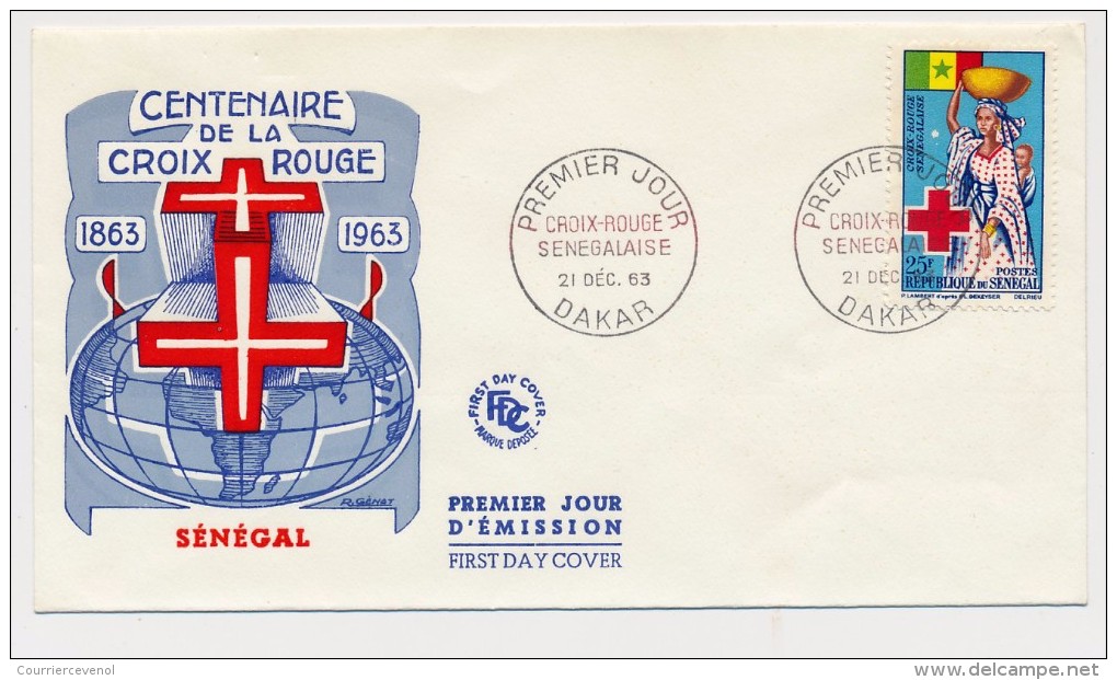 SENEGAL => Enveloppe FDC => Croix Rouge Sénégalaise - DAKAR - 21 Décembre 1963 - Sénégal (1960-...)