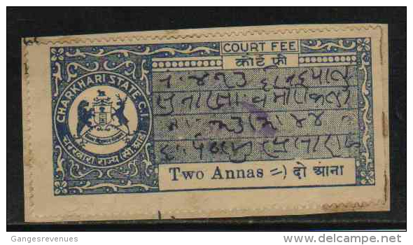 CHARKHARI  State  2A  Court Fee Type 6 K&M 71 # 87907 Inde Indien  India Fiscaux Fiscal Revenue - Charkhari
