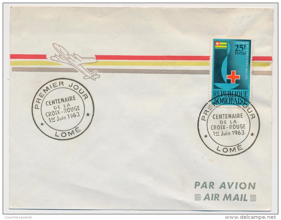 TOGO => Enveloppe FDC => Centenaire De La Croix Rouge - Lomé - 1er Juin 1963 - Togo (1960-...)