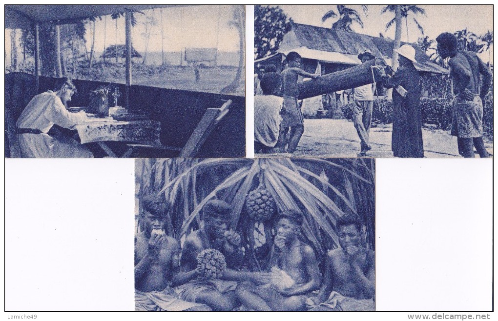 5 CPA MISSION D OCEANIE Constructeur Courrier Indigène Fruit Pandanus  Tahitien Missionnaire  ( Christianisme  Prêtre ) - Ozeanien