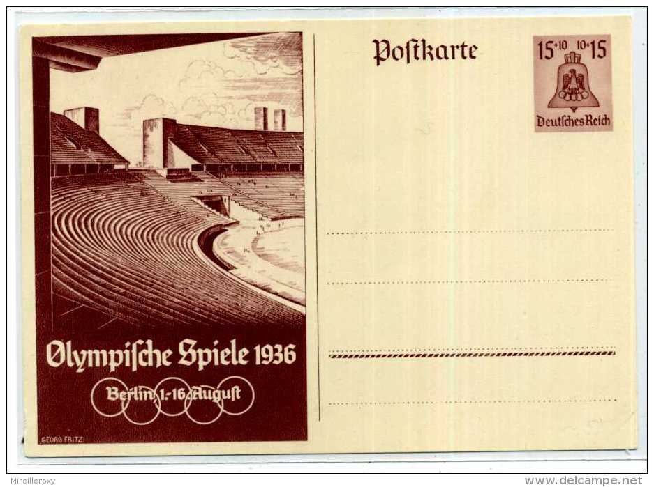 JEUX  OLYMPIQUES / BERLIN 1936 / ENTIER POSTAL ALLEMAGNE REICH / STATIONERY - Sommer 1936: Berlin