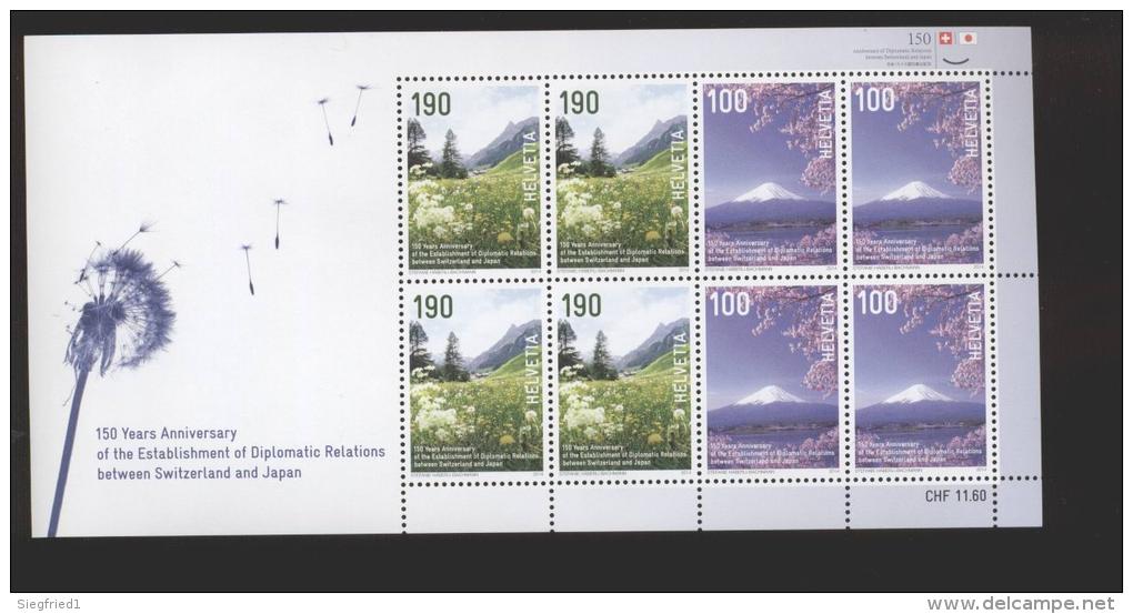 Schweiz  **  2326-2327  Schweiz Japan Neuheiten März 2014 Kleinbogen Ungefaltet Postpreis CHF 11,60 - Ungebraucht