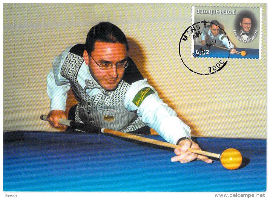 BELGIQUE CARTE MAXIMUM   NUM.YVERT  3494 SPORT BILLARD CHAMPIONNAT DU MONDE - 2001-2010