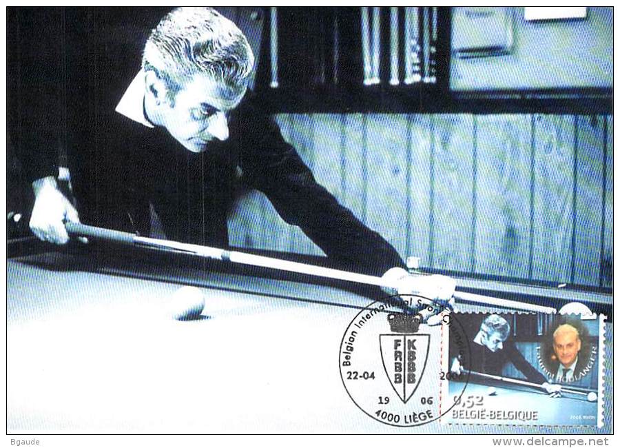 BELGIQUE CARTE MAXIMUM   NUM.YVERT  3495 SPORT BILLARD CHAMPIONNAT DU MONDE - 2001-2010