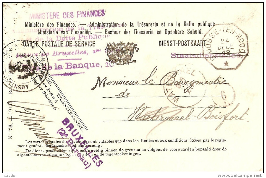 St Josse Télégraphique (fortune Sur Courrier Normal ) 24/12/18 - Fortune Cancels (1919)