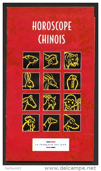 1 POCHETTE AVEC SON FASCICULE HOROSCOPE CHINOIS NEUF 16 PAGES AGRAFES 1995 GRATTAGE FDJ PUBLICITE FRANCAISE DES JEUX - Publicités