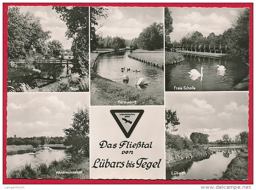 Foto-AK BERLIN 'Das Fließtal Von Lübars Bis Tegel' ~ 1963 - Tegel