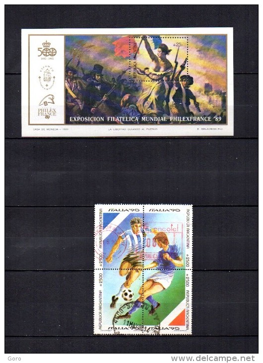 Argentina    1990 .-   Y&T   Nº     40 - 42   Blocks   (  Roto El 2º Sello Del 42 ) - Blocks & Sheetlets