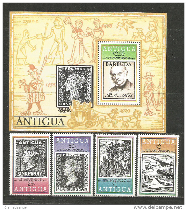 477 * ANTIGUA SATZ UND BLOCK * HILL * UNGEBRAUCHT ** !! - Antigua Und Barbuda (1981-...)