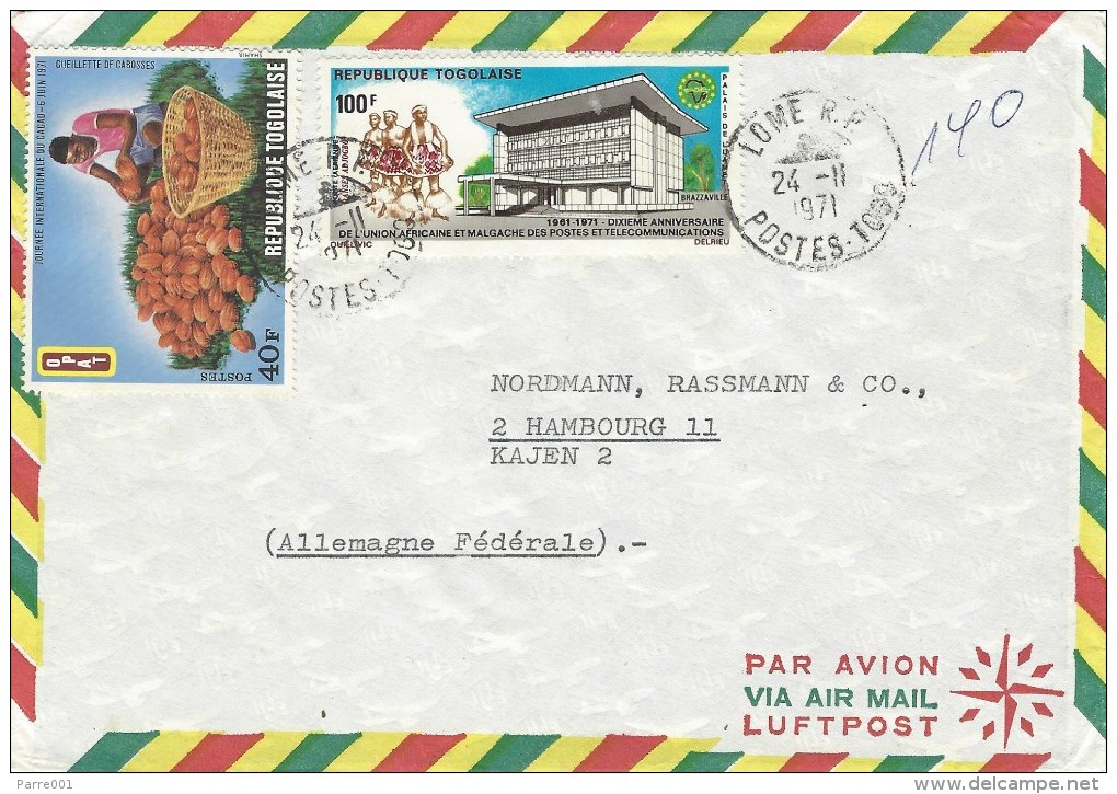 Togo 1971 Lome Telecommunication Cocoa Pods Fermentation Chocolate Production Cover - Togo (1960-...)