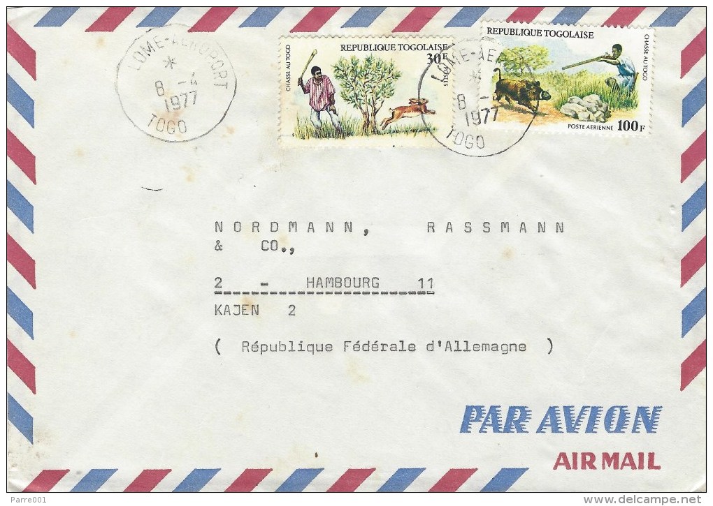 Togo 1977 Lome Aeroport Hunting Chasse Hare Boar Cover - Togo (1960-...)