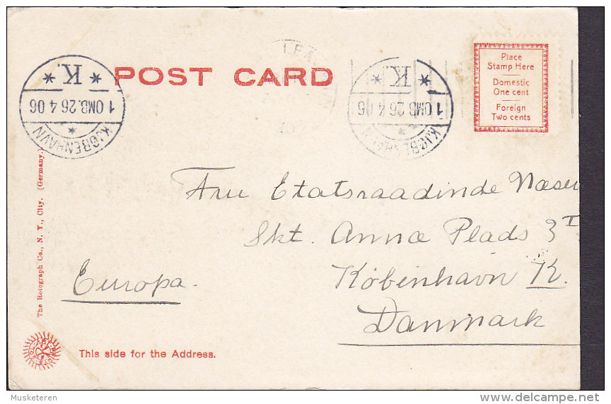 United States PPC Blackmer Bridge Bru¨cke Pont, Albert Lea, Minn. Simple Backside 1906 Sent To Denmark (2 Scans) - Autres & Non Classés