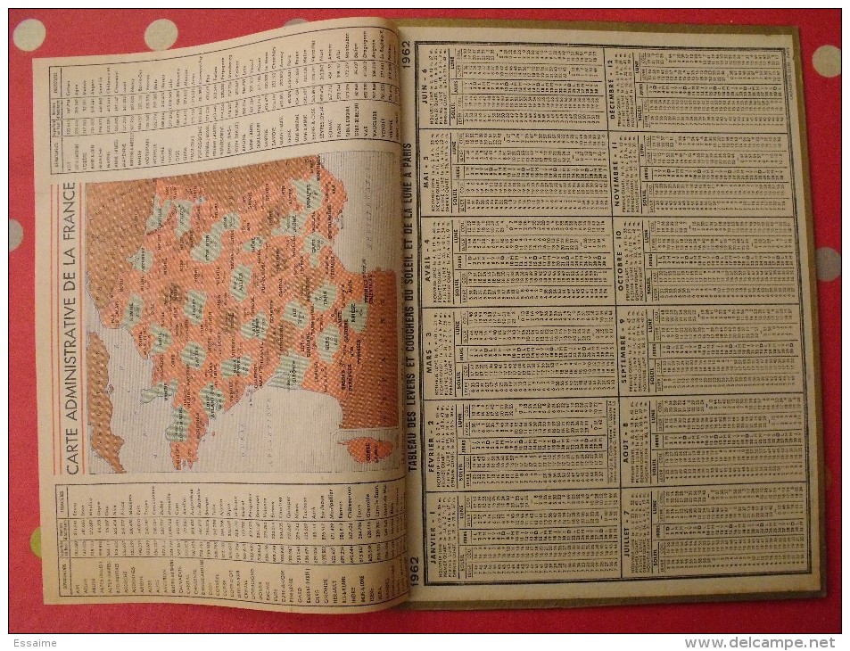 Almanach Des PTT. Calendrier Poste, Postes Télégraphes.1962. Chasse - Tamaño Grande : 1961-70