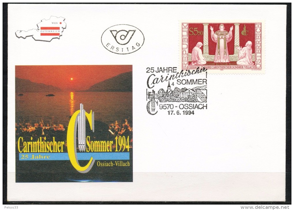 Österreich-   - FDC -1994  -  Mi.Nr.    2129    -   25 Jahre Festspiele &bdquo;Carinthischer Sommer&ldquo;, Ossiach Und - FDC