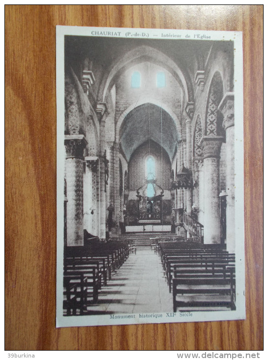 CHAURIAT  Intérieur De L'Eglise  1935 - Altri & Non Classificati