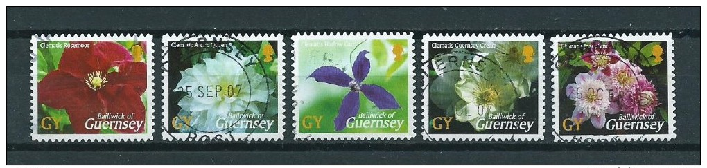 2004 Guernsey 5x GY Clematis Flowers,blümen Used/gebruikt/oblitere - Guernsey