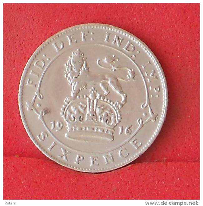 GREAT BRITAIN  6  PENCES  1916  2,83 GRS - 0,925 SILVER KM# 815  -    (Nº13006) - H. 6 Pence