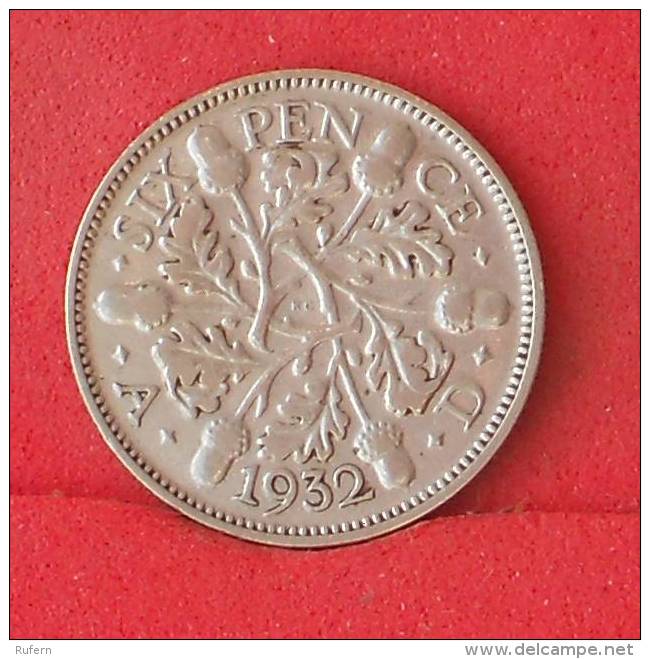 GREAT BRITAIN  6  PENCES  1932  2,83 GRS - 0,500 SILVER KM# 832  -    (Nº13007) - H. 6 Pence
