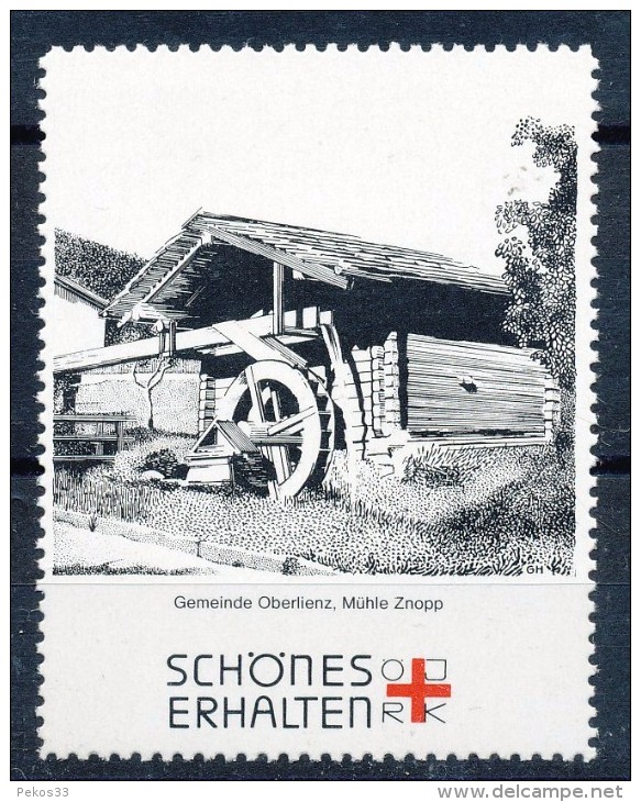 Österreich - Vignette .     Gemeinde Oberlienz ,Mühle Znopp - Erinofilia