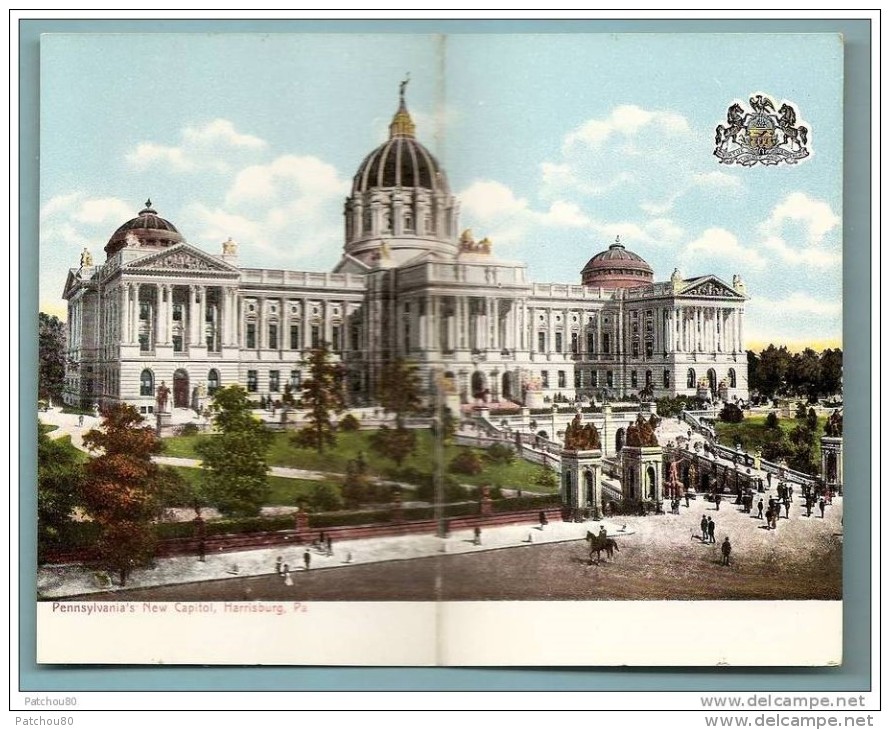 Pennsyvania's New Capitol, HARRISBURG, Pa --- (CP 2 Volets,, à Voir!) ---   R10226 - Harrisburg