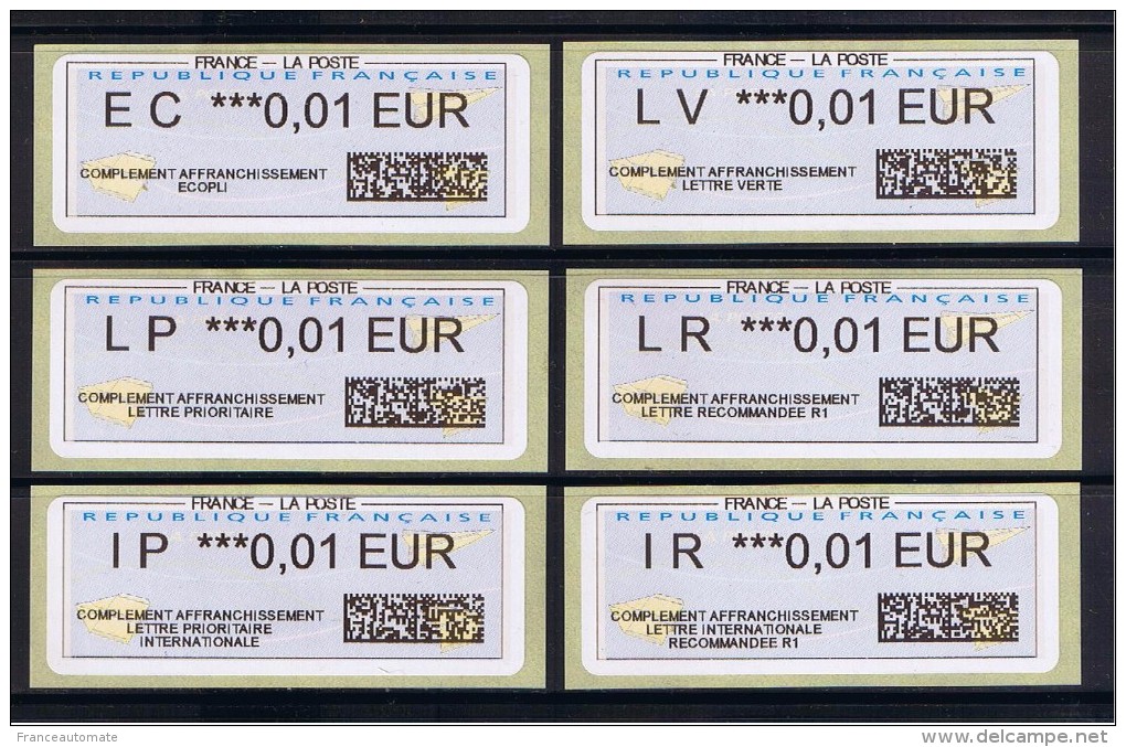 ATM - 0,01X Les 6 Majuscules Possibles EC/LV/LP/ LR/IP/IR-NABANCO De Série- N° 55 Gds COINS RONDS, NOUVEAU PROGRAMME - 2000 « Avions En Papier »