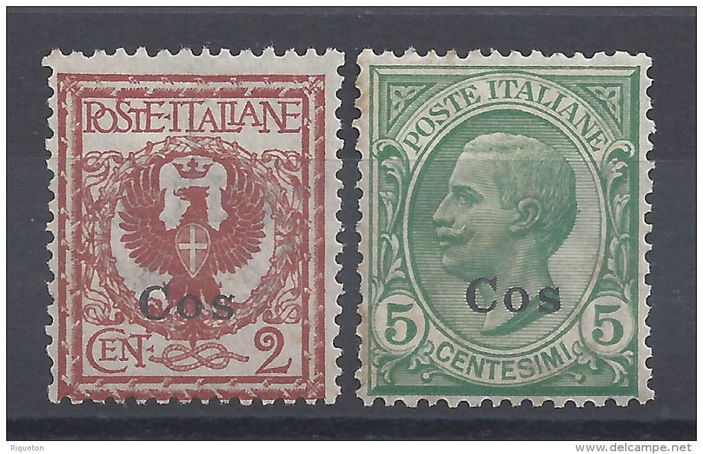 EGEE - 1912-16 - COO - N° 1 Et 2 - NEUFS - X - B/TB - - Aegean (Coo)