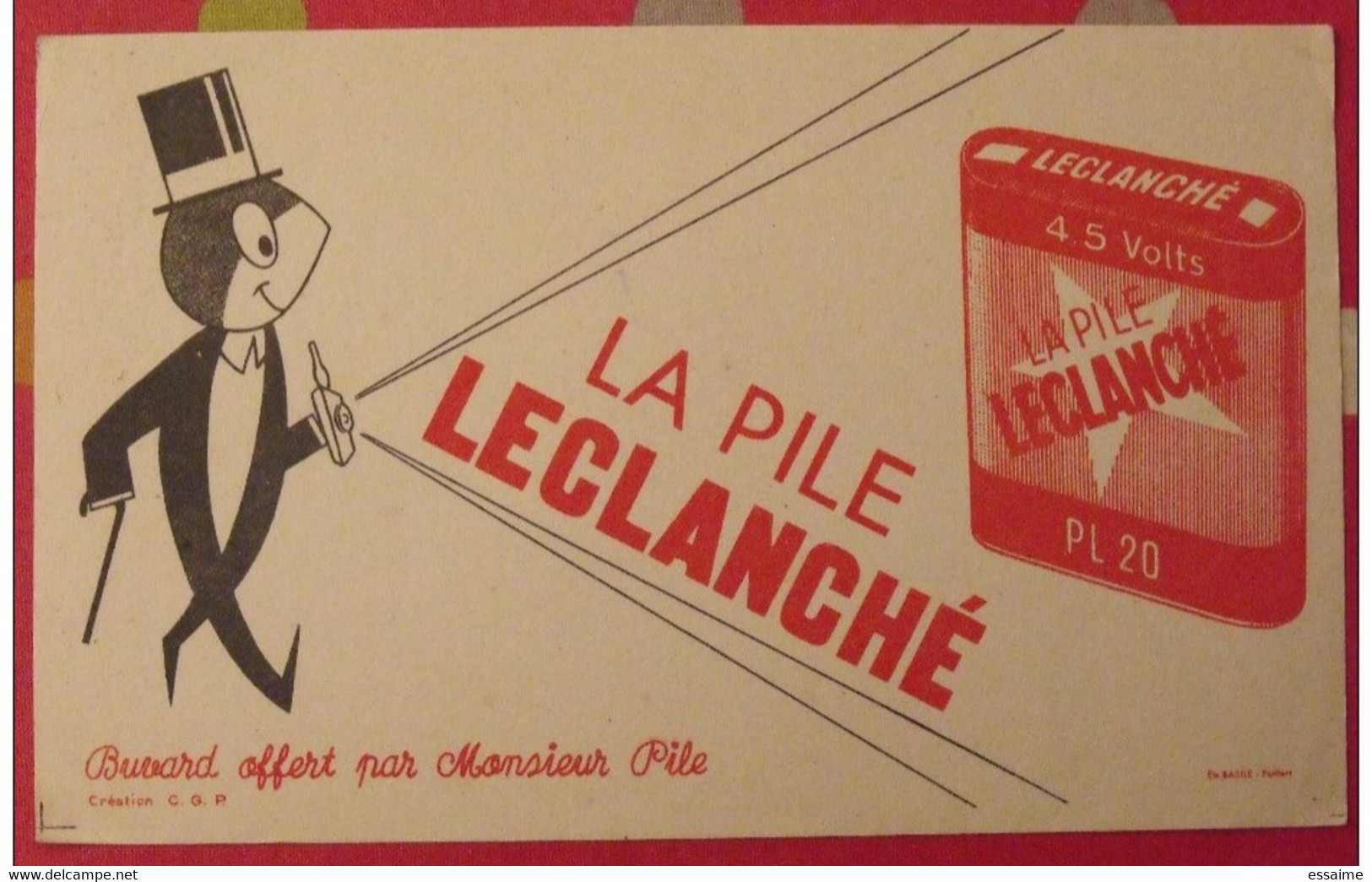 Buvard Pile Leclanché. Vers 1950 - L