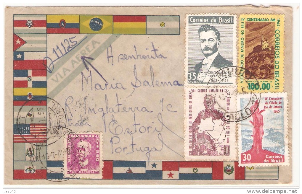 CARTA CIRCULADA DO BRASIL PARA PORTUGAL - Storia Postale