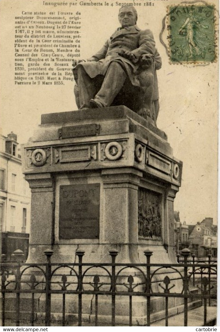 Dépt 27 - LE NEUBOURG - Statue De Dupont De L'Eure, Inaugurée Par Gambetta Le 4 Septembre 1881 - Le Neubourg