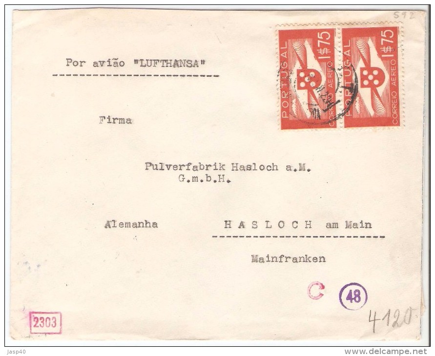 CARTA CIRCULADA DE PORTUGAL PARA A ALEMANHA COM CENSURA NAZI - Lettres & Documents