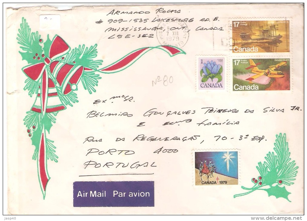 CARTA CIRCULADA DO CANADA PARA PORTUGAL - Storia Postale