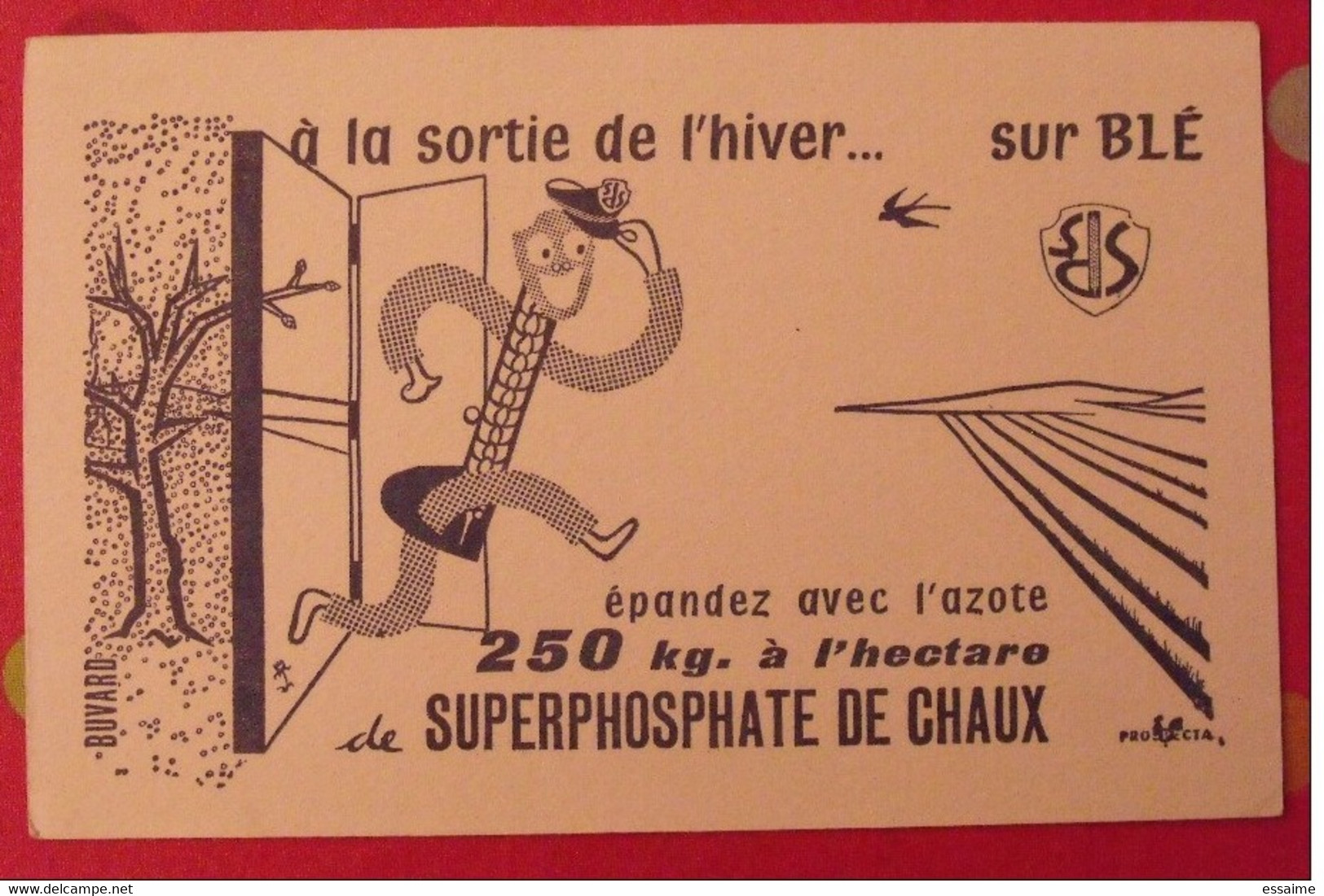 Buvard Superphosphate De Chaux. Azote Blé. Vers 1950 - Landbouw