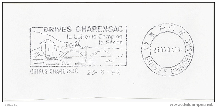 FRANCE. FRAGMENT POSTMARK. BRIVES CHARENSAC. BRIDGE. 1992. FLAMME - Otros & Sin Clasificación