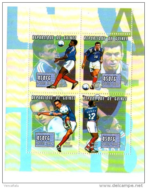 Guinea 2000 - Footballers,  4 Stamps In Block ,MNH - Neufs