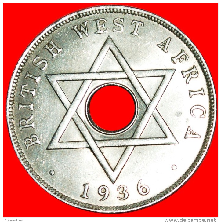 * GREAT BRITAIN STAR OF DAVID: BRITISH WEST AFRICA ★ 1 PENNY 1936KN! MINT LUSTRE! LOW START&#9733;NO RESERVE! - Kolonies