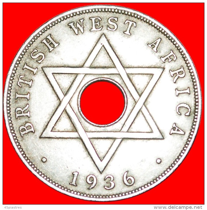 * GREAT BRITAIN STAR OF DAVID: BRITISH WEST AFRICA ★ 1 PENNY 1936! LOW START&#9733;NO RESERVE! - Colonias