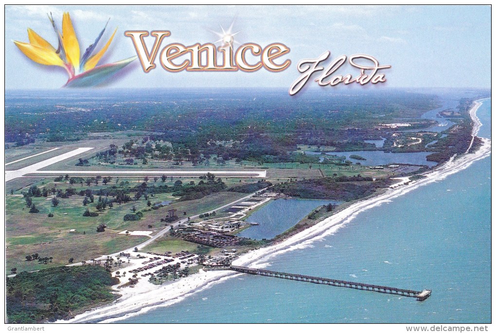 Venice Fishing Pier &amp; Casperson Beach, Florida, US - Sun Coast Post Cards SCP - 099 Unused - Venice