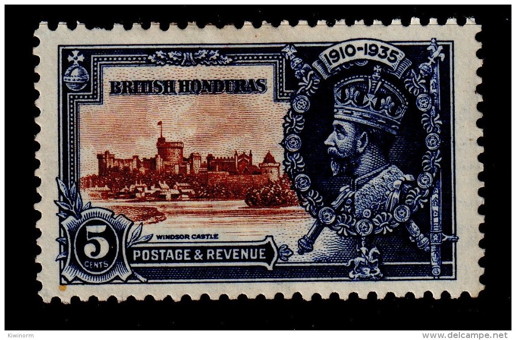 BRITISH HONDURAS 1935 Silver Jubilee Omnibus 5c - Mint Lightly Hinged MLH * 11A112 - British Honduras (...-1970)