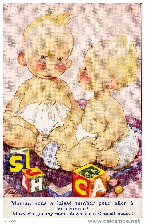 Cpa Ak Pk 2 Scans Illustrateur Signé A. Taylor Bébés Jeu Jouets Cubes Alphabet Bamforth K 132 - Taylor