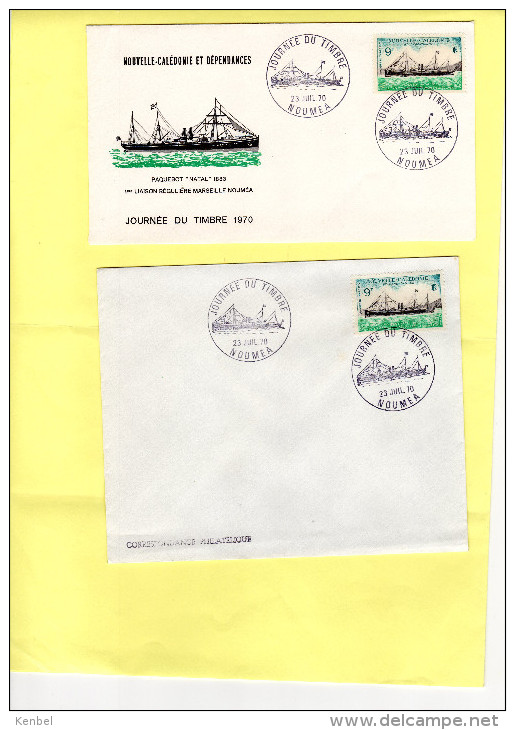 Enveloppe 1er Jour 1970 Nouvelle Caledonie Journee Du Timbre Paquebot Natal - Post