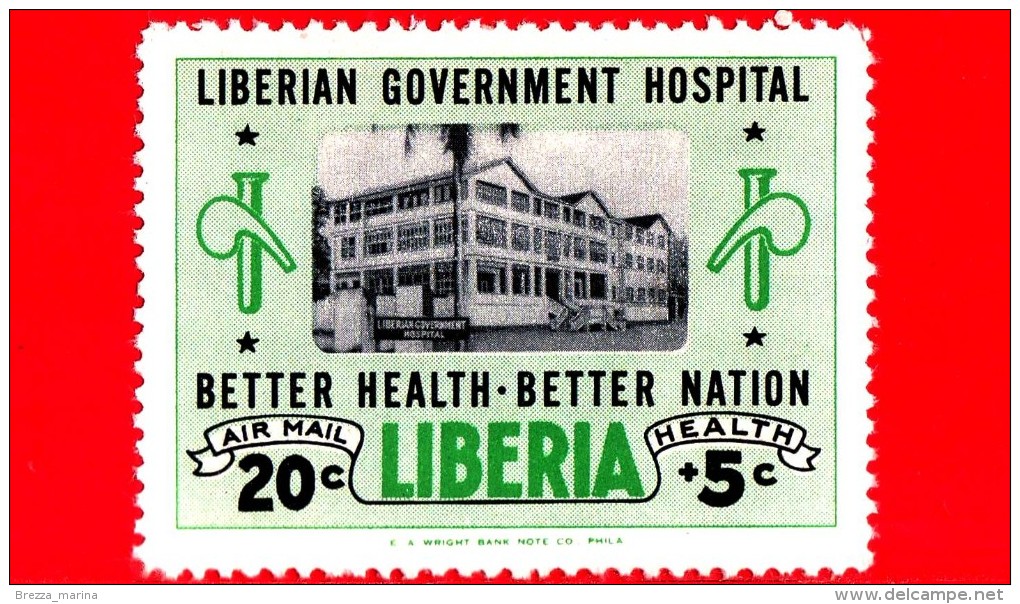 Nuovo - LIBERIA - 1954 - Ospedale Governativo Liberiano - 20+5 P.aerea - Liberia