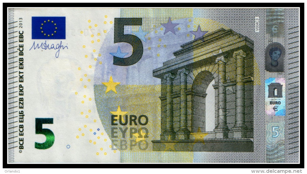 5 EURO "VA" SPAIN Firma DRAGHI V004 - 5 Euro