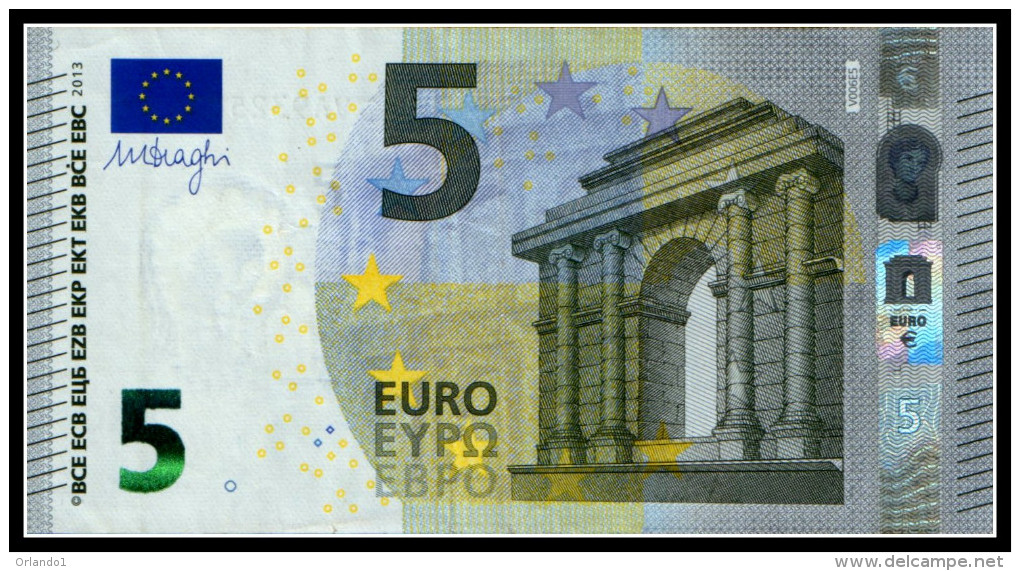 5 EURO "VA" SPAIN Firma DRAGHI V006 - 5 Euro