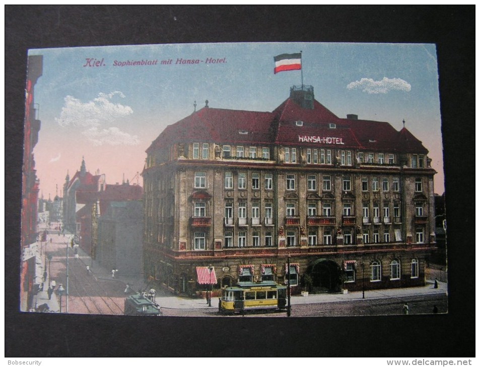 == Kiel,  Hnsa Hotel Strasenbahn Color Karte Ca. 1910 * - Kiel