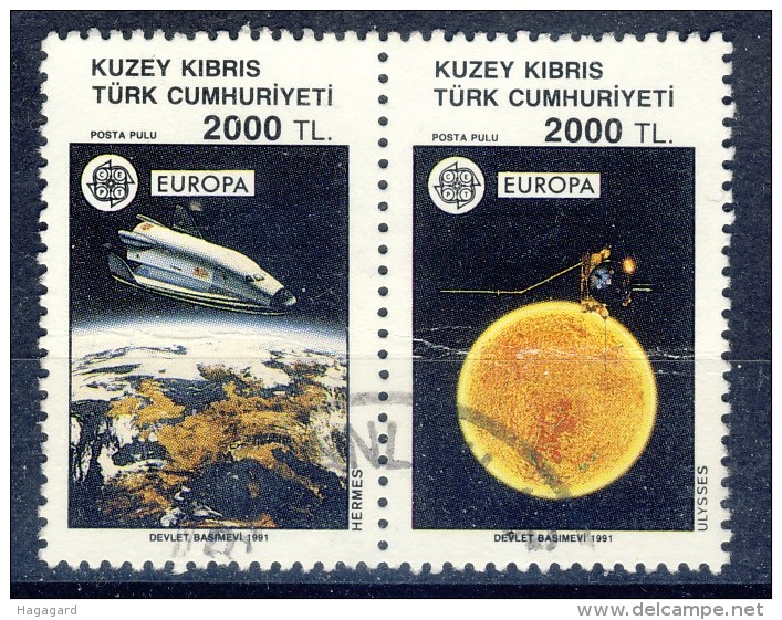 #K1993. Turkish Cyprus 1991. EUROPA / CEPT. Pair. Michel 303-04. Used(o) - Oblitérés