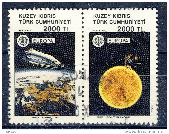 #K1994. Turkish Cyprus 1991. EUROPA / CEPT. Pair. Michel 303-04. Used(o) - Used Stamps