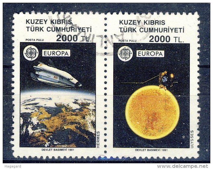 #K1995. Turkish Cyprus 1991. EUROPA / CEPT. Pair. Michel 303-04. Used(o) - Oblitérés