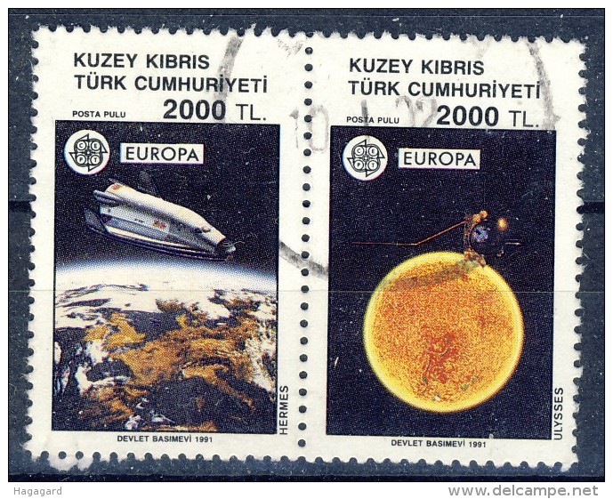 #K1998. Turkish Cyprus 1991. EUROPA / CEPT. Pair. Michel 303-04. Used(o) - Oblitérés