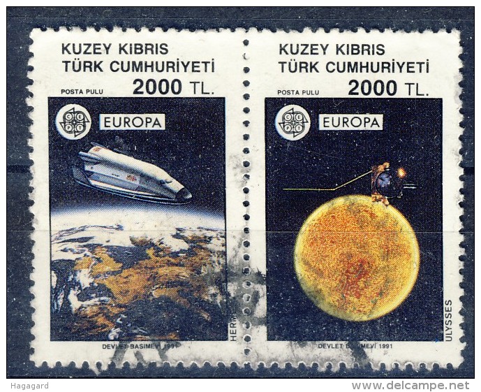 #K2000. Turkish Cyprus 1991. EUROPA / CEPT. Pair. Michel 303-04. Used(o) - Oblitérés